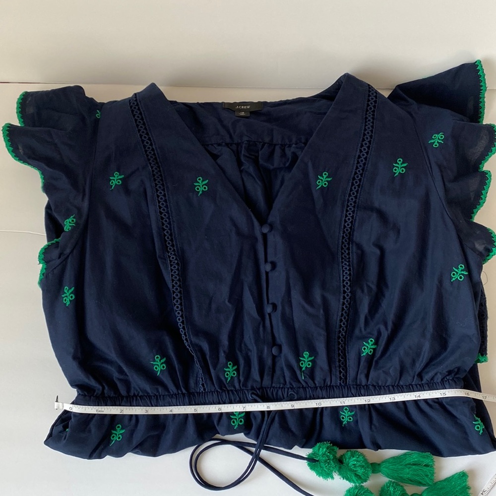 J.Crew Embroidered Navy Cotton Dress - Picture 7 of 8